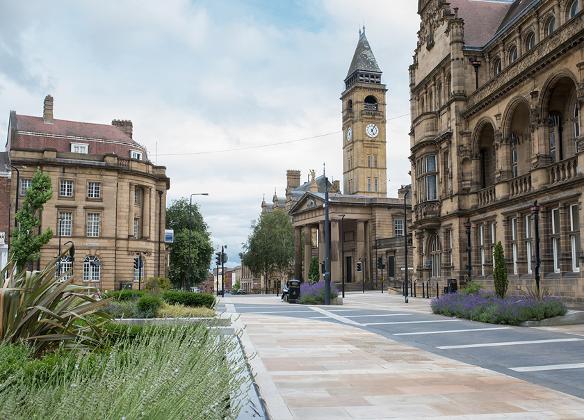The historic city of Wakefield, West Yorkshire