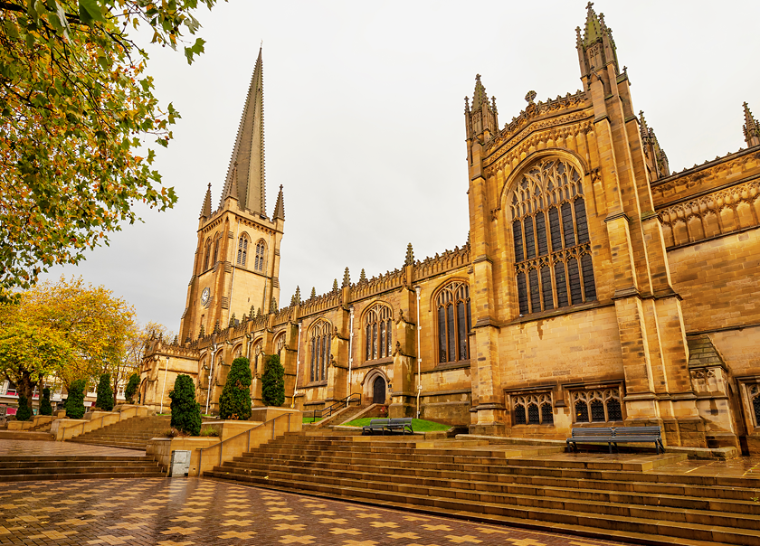 Wakefield Cathedral stands over 75 metres tall and boasts the highest spire in Yorkshire